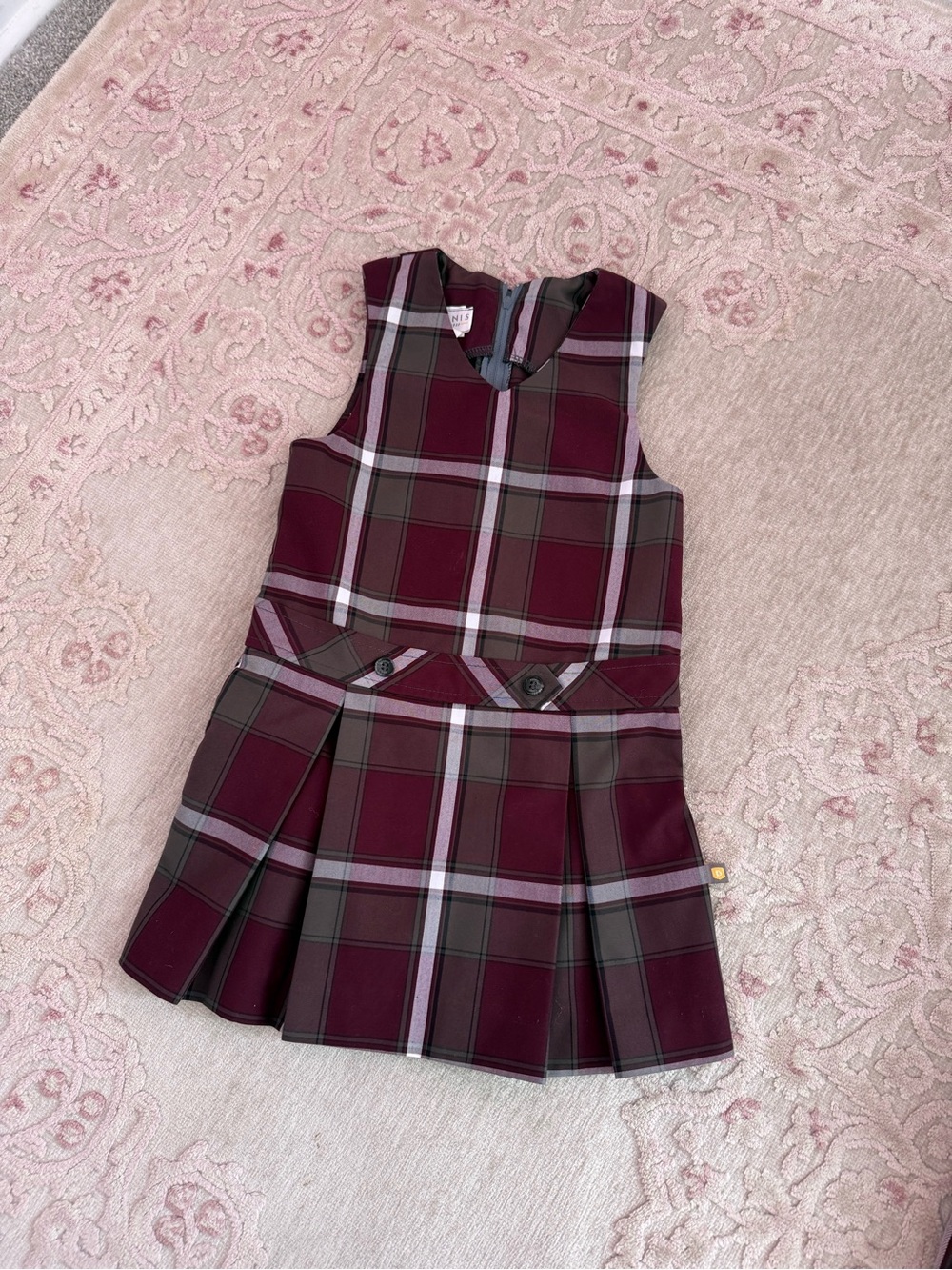Girls' Burgundy James Plaid Jumper Dress Uniform! Size 5
